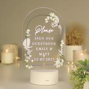 Personalised Botanical LED Colour Changing Wedding Sign - ForYou.ie