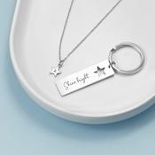 Personalised Lucky Star Necklace &amp; Keyring Set - ForYou.ie