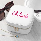 Personalised Summer Style White Jewellery Case - Pink - ForYou.ie