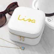 Personalised Summer Style White Jewellery Case - Yellow - ForYou.ie