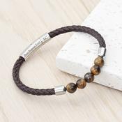 Personalised Mens Woven Tiger's Eye Bracelet - ForYou.ie