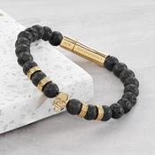 Personalised Men's Golden Skull Beaded Bracelet - ForYou.ie