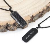 Personalised Men's Black Steel Dog Tag Necklace - ForYou.ie