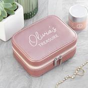 Personalised Pink 'My Treasure' Travel Jewellery Case - ForYou.ie