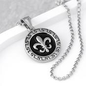Personalised Men's Fleur-de-lis Pendant Necklace - ForYou.ie
