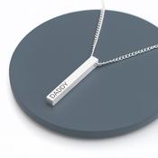 Personalised Men's Silver Solid Bar Necklace - ForYou.ie