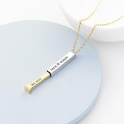Personalised Gold and Silver Square Hidden Message Capsule Women's Necklace - ForYou.ie