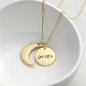 Personalised Matte Moon and Sun Necklace - ForYou.ie