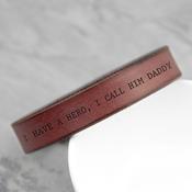 Personalised Men's Brown Leather Bracelet - ForYou.ie