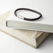 Personalised Men's Capsule Tube Woven Bracelet In Cedar Brown - ForYou.ie