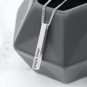 Personalised Men's Solid Bar Necklace - Silver - ForYou.ie