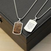 Personalised Men's Tiger's Eye Dog Tag Necklace - ForYou.ie
