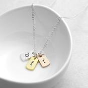 Personalised Mixed Metal Mini Tags Necklace - ForYou.ie