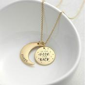 Personalised Moon &amp; Back Necklace - ForYou.ie