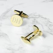 Personalised Round Gold Plated Cufflinks - ForYou.ie image