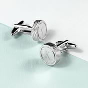 Personalised Round Rhodium Plated Cufflinks - ForYou.ie image