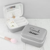 Personalised Wreath Silver Travel Jewellery Case - ForYou.ie