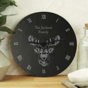 Personalised Stag Slate Clock - ForYou.ie image