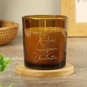 Personalised Engraved Message Amber Glass Candle - ForYou.ie image