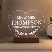 Personalised Wedding Heart LED Light - ForYou.ie image