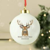 Personalised Watercolour Stag Bauble - ForYou.ie image
