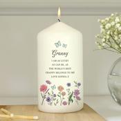 Personalised Wild Flowers Pillar Candle - ForYou.ie image