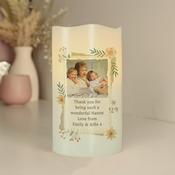 Personalised Wild Flowers Photo Upload LED Candle - ForYou.ie image