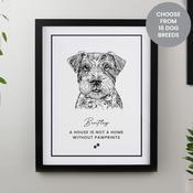 Personalised Dog Breed Black Framed Print - ForYou.ie image