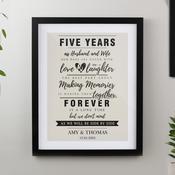 Personalised Anniversary Black Poster Frame - ForYou.ie image