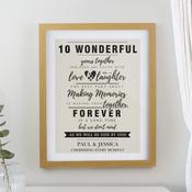 Personalised Anniversary Oak Poster Frame - ForYou.ie image