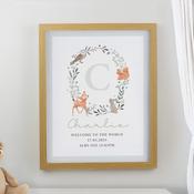 Personalised Woodland Initial Oak Poster Frame - ForYou.ie image