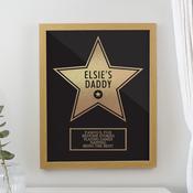 Personalised Star Award Oak Poster Frame - ForYou.ie image