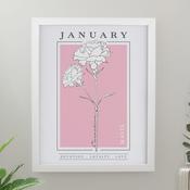 Personalised Birth Flower White Poster Frame - ForYou.ie image