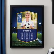 Personalised Photo Upload Football Card Black Poster Frame - ForYou.ie