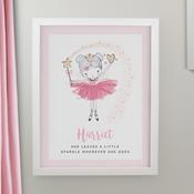 Personalised Princess Ballerina White Poster Frame - ForYou.ie image