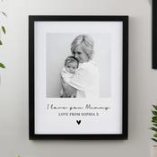 Personalised Heart Photo Upload Black Poster Frame - ForYou.ie image