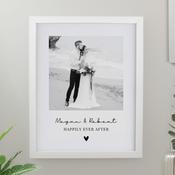 Personalised Heart Photo Upload White Poster Frame - ForYou.ie image