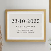 Personalised Special Date Oak Poster Frame - ForYou.ie image