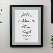 Personalised Botanical Black Poster Frame - ForYou.ie image