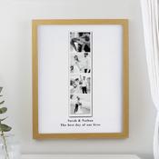 Personalised Photo Upload Strip Oak Poster Frame - ForYou.ie image