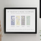 Personalised Birth Flower Family of 4 Black Framed Print - ForYou.ie image