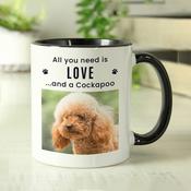 Personalised Pet Photo Upload Black Handled Mug - ForYou.ie image