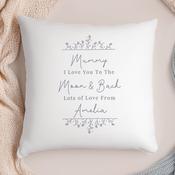 Personalised Grey Floral Cushion - ForYou.ie image