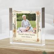 Personalised Wild Flowers Photo Upload Small Crystal Token - ForYou.ie