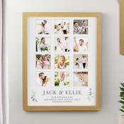 Personalised Wedding Oak Multi Photo Frame - ForYou.ie image