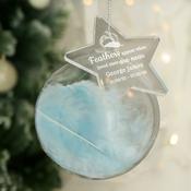 Personalised Blue Memorial Feather Bauble - ForYou.ie
