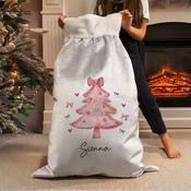 Personalised Pink Christmas Tree Sack - ForYou.ie