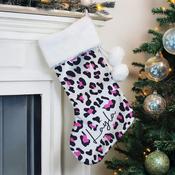 Personalised Leopard Print Christmas Stocking - ForYou.ie