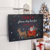 Personalised Santa Stop Here Slate Sign - ForYou.ie