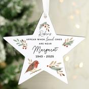 Personalised Robin Memorial Star Ornament - ForYou.ie